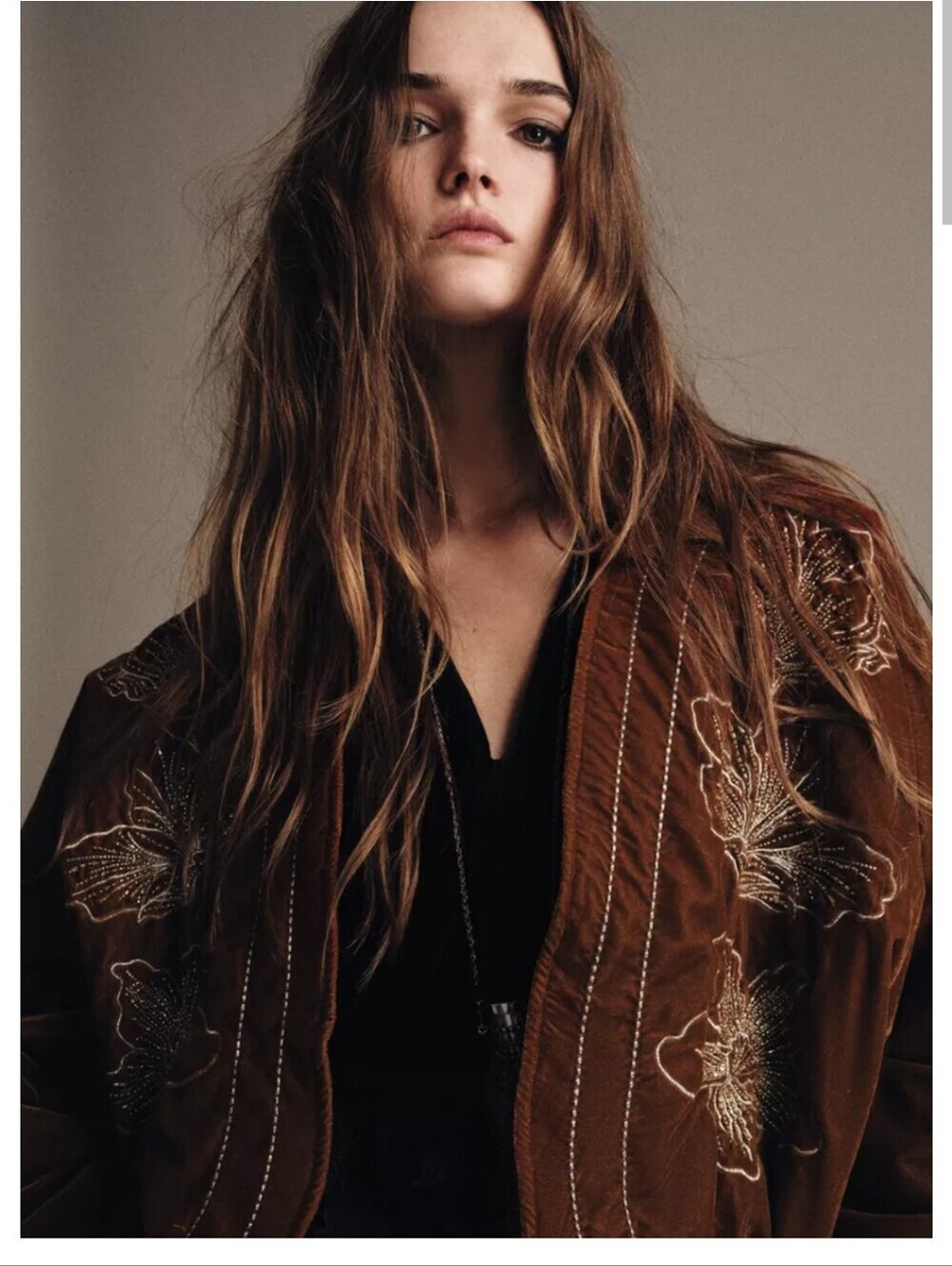 NWT ZARA QUILTED KIMONO WITH EMBROIDERY- XS-SMALL